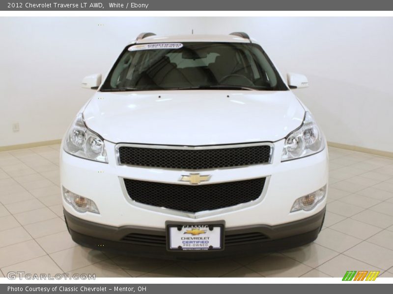 White / Ebony 2012 Chevrolet Traverse LT AWD