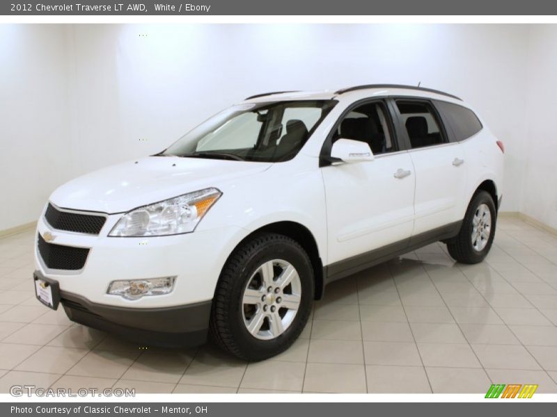 White / Ebony 2012 Chevrolet Traverse LT AWD