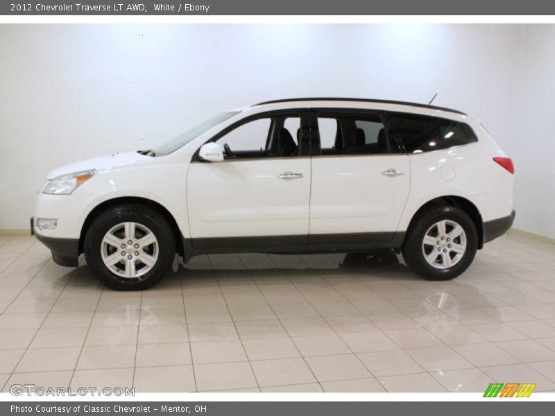 White / Ebony 2012 Chevrolet Traverse LT AWD