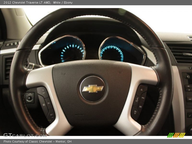 White / Ebony 2012 Chevrolet Traverse LT AWD