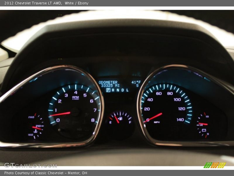 White / Ebony 2012 Chevrolet Traverse LT AWD