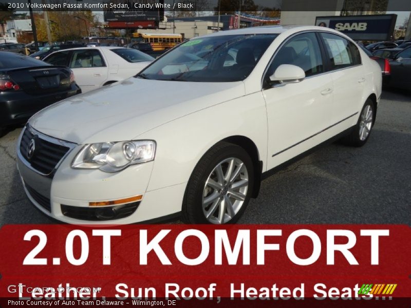 Candy White / Black 2010 Volkswagen Passat Komfort Sedan