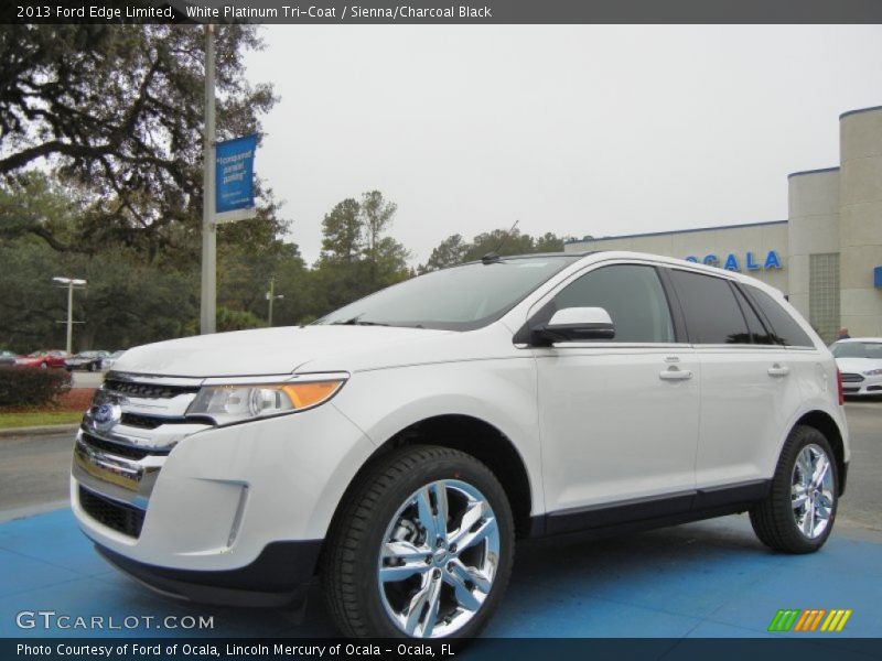 White Platinum Tri-Coat / Sienna/Charcoal Black 2013 Ford Edge Limited