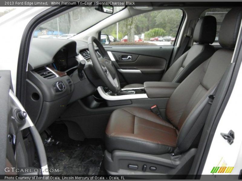 White Platinum Tri-Coat / Sienna/Charcoal Black 2013 Ford Edge Limited