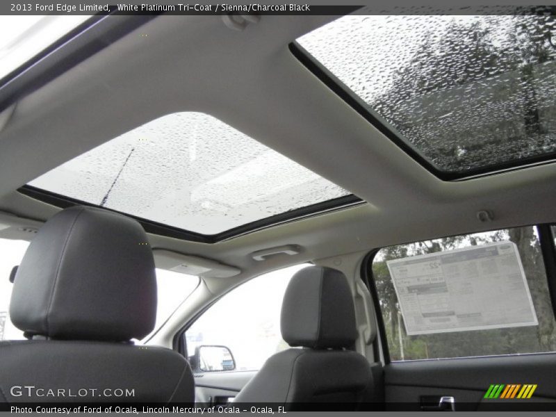 White Platinum Tri-Coat / Sienna/Charcoal Black 2013 Ford Edge Limited