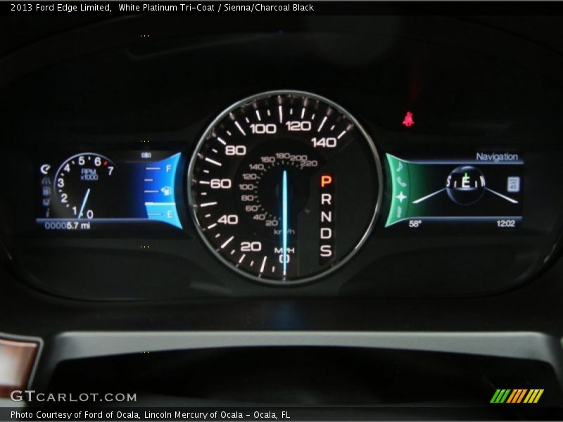 White Platinum Tri-Coat / Sienna/Charcoal Black 2013 Ford Edge Limited