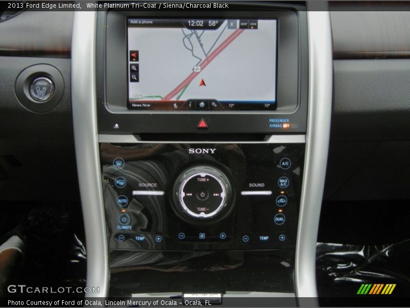 White Platinum Tri-Coat / Sienna/Charcoal Black 2013 Ford Edge Limited