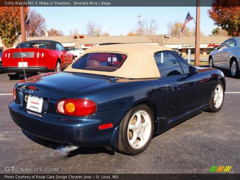 Emerald Mica / Beige 2000 Mazda MX-5 Miata LS Roadster