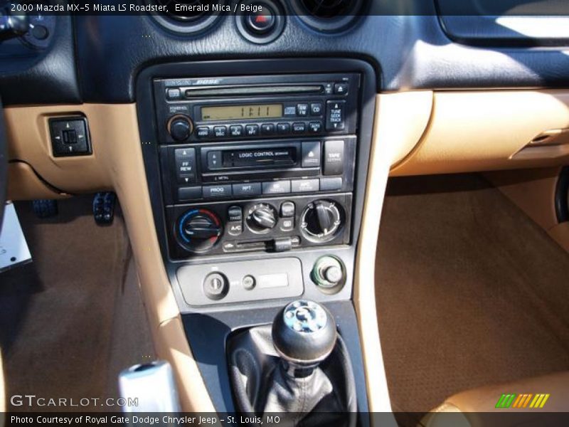 Emerald Mica / Beige 2000 Mazda MX-5 Miata LS Roadster