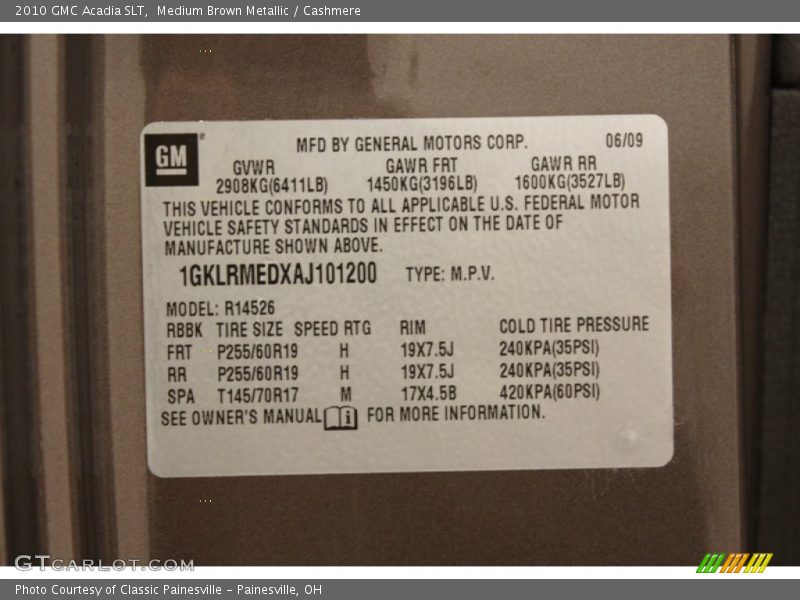 Medium Brown Metallic / Cashmere 2010 GMC Acadia SLT