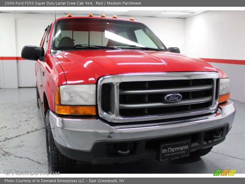 Red / Medium Parchment 2000 Ford F350 Super Duty Lariat Crew Cab 4x4