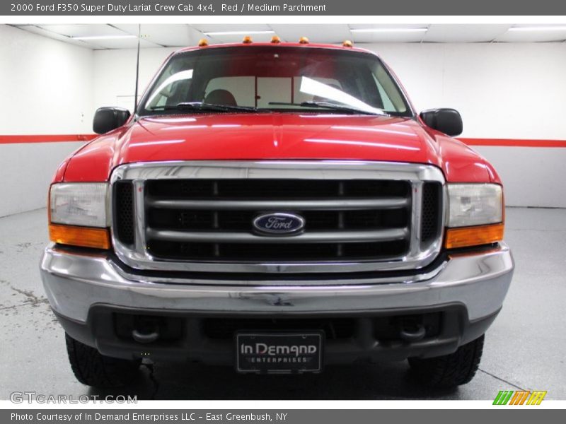 Red / Medium Parchment 2000 Ford F350 Super Duty Lariat Crew Cab 4x4
