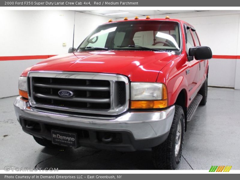 Red / Medium Parchment 2000 Ford F350 Super Duty Lariat Crew Cab 4x4