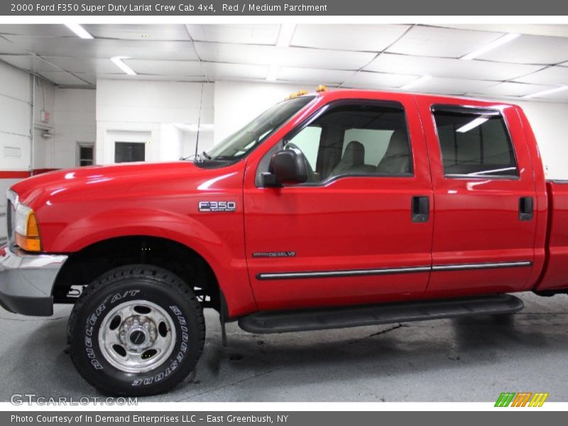 Red / Medium Parchment 2000 Ford F350 Super Duty Lariat Crew Cab 4x4