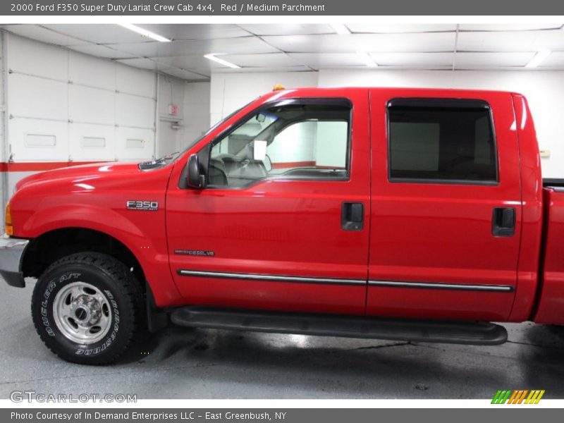 Red / Medium Parchment 2000 Ford F350 Super Duty Lariat Crew Cab 4x4
