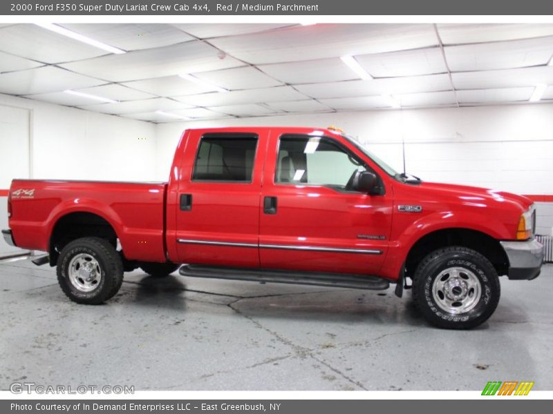 Red / Medium Parchment 2000 Ford F350 Super Duty Lariat Crew Cab 4x4