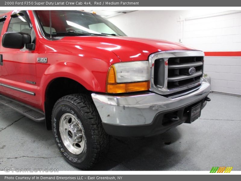 Red / Medium Parchment 2000 Ford F350 Super Duty Lariat Crew Cab 4x4