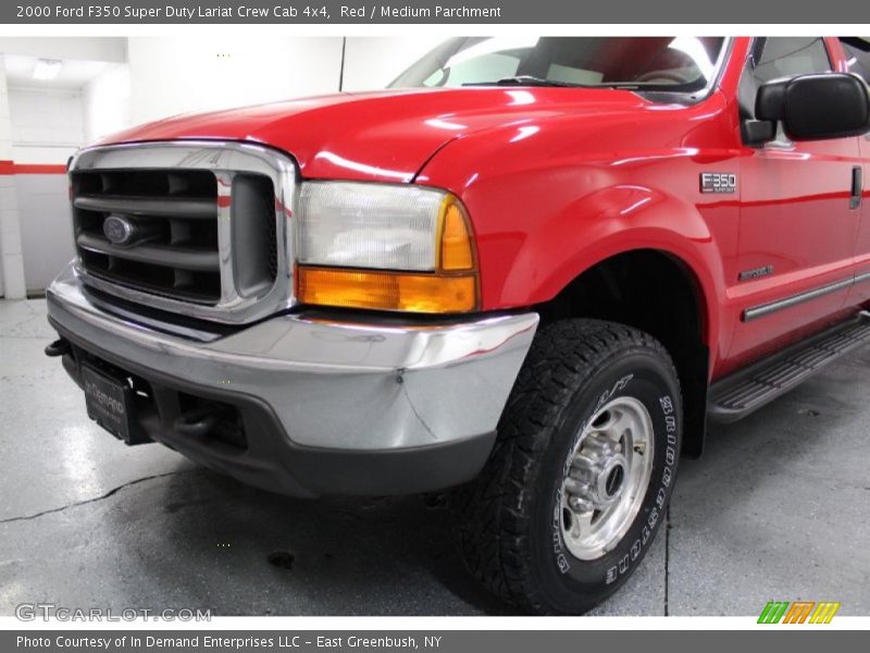 Red / Medium Parchment 2000 Ford F350 Super Duty Lariat Crew Cab 4x4