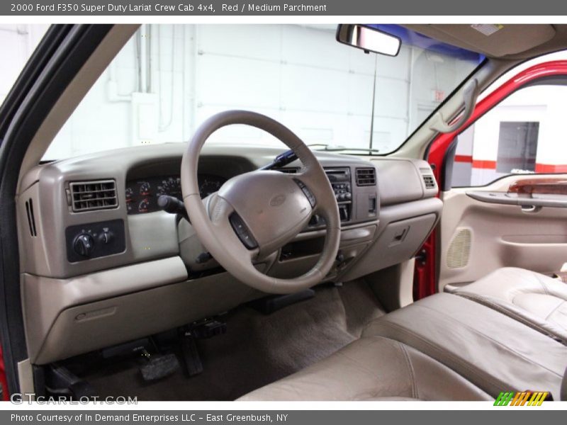 Red / Medium Parchment 2000 Ford F350 Super Duty Lariat Crew Cab 4x4
