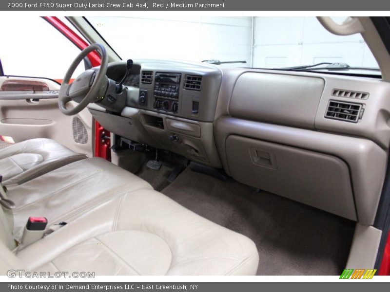 Red / Medium Parchment 2000 Ford F350 Super Duty Lariat Crew Cab 4x4