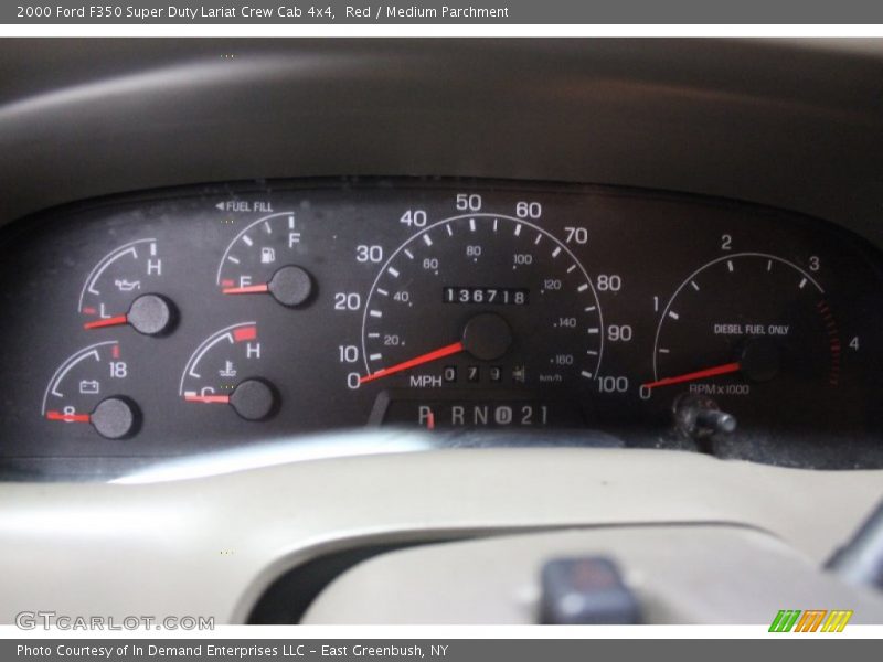 Red / Medium Parchment 2000 Ford F350 Super Duty Lariat Crew Cab 4x4