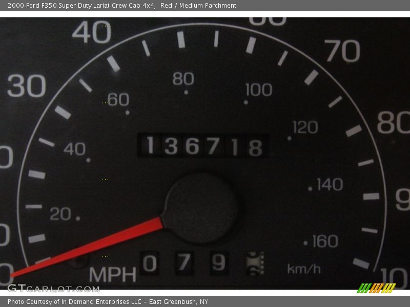 Red / Medium Parchment 2000 Ford F350 Super Duty Lariat Crew Cab 4x4
