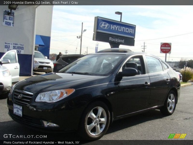 Black Pearl / Gray 2009 Hyundai Elantra GLS Sedan