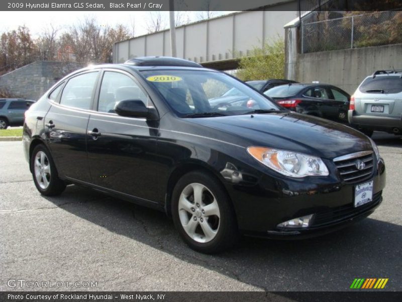 Black Pearl / Gray 2009 Hyundai Elantra GLS Sedan