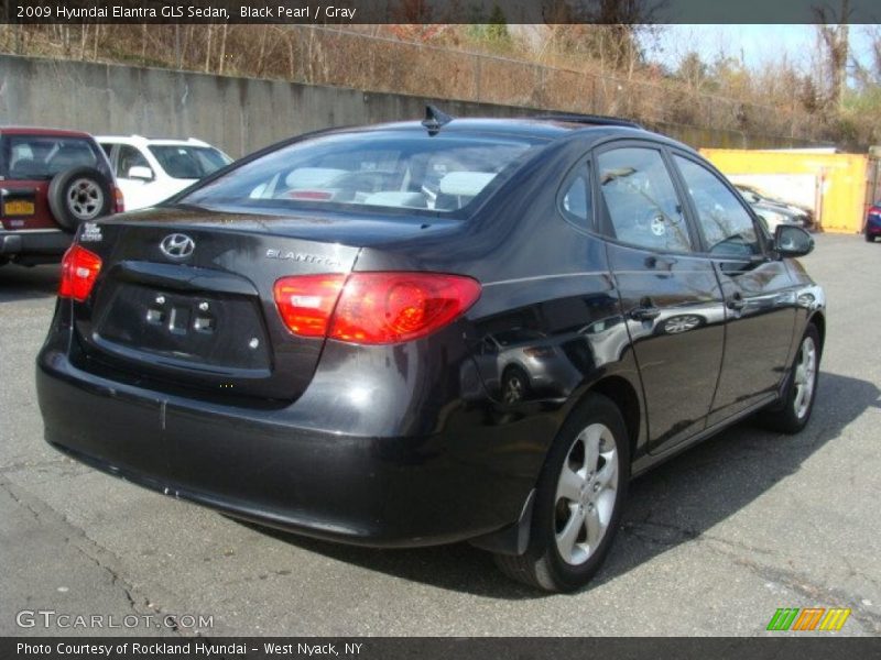 Black Pearl / Gray 2009 Hyundai Elantra GLS Sedan
