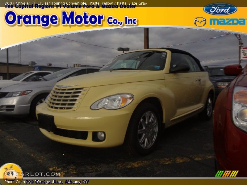 Pastel Yellow / Pastel Slate Gray 2007 Chrysler PT Cruiser Touring Convertible