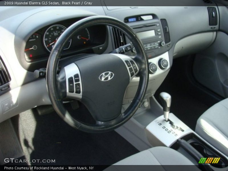 Black Pearl / Gray 2009 Hyundai Elantra GLS Sedan