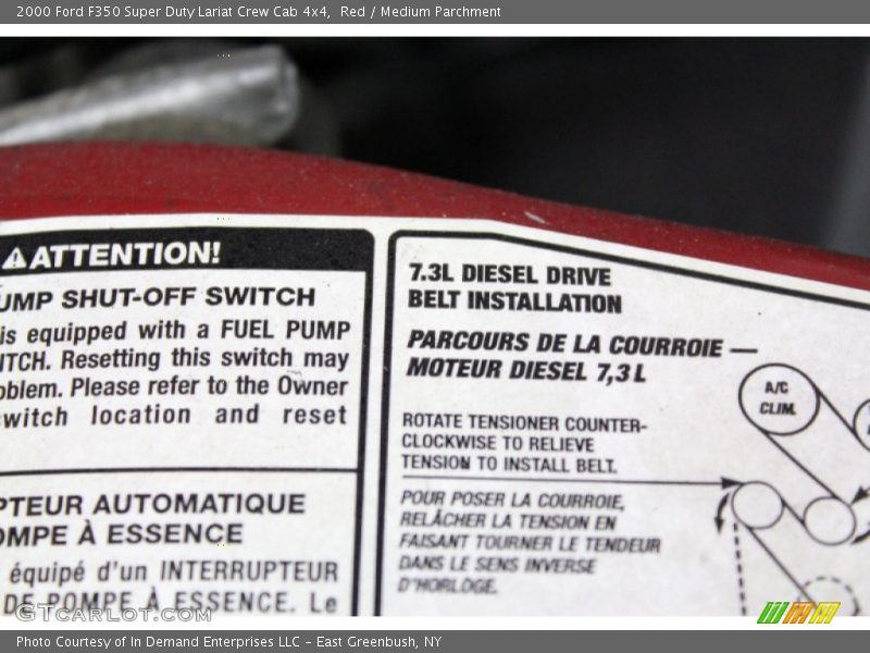 Red / Medium Parchment 2000 Ford F350 Super Duty Lariat Crew Cab 4x4