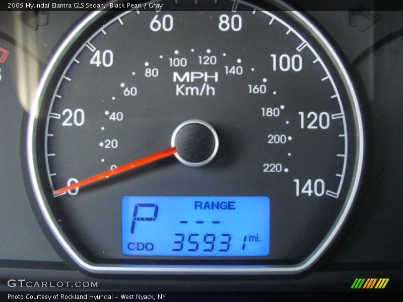 Black Pearl / Gray 2009 Hyundai Elantra GLS Sedan