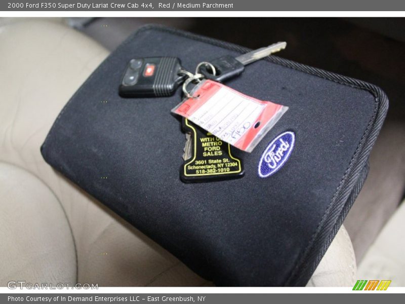Red / Medium Parchment 2000 Ford F350 Super Duty Lariat Crew Cab 4x4