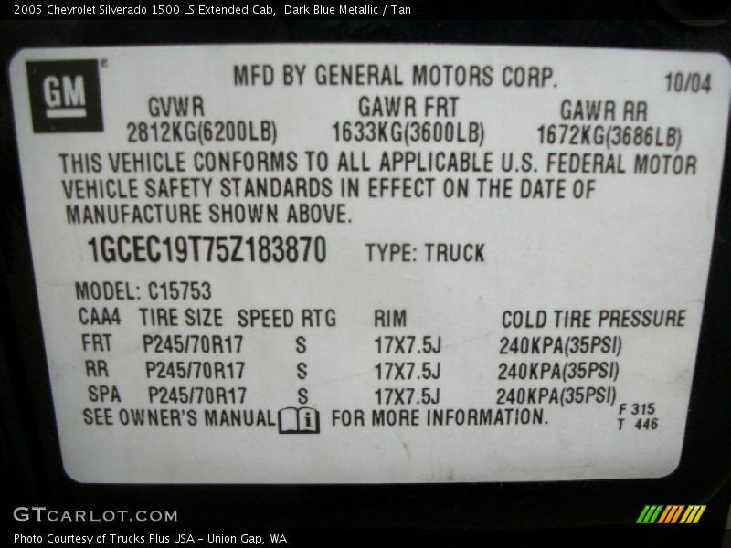 Dark Blue Metallic / Tan 2005 Chevrolet Silverado 1500 LS Extended Cab