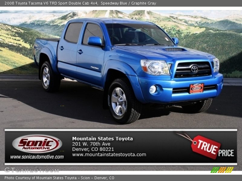 Speedway Blue / Graphite Gray 2008 Toyota Tacoma V6 TRD Sport Double Cab 4x4