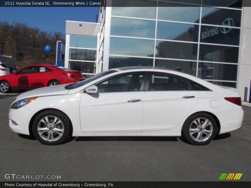 Shimmering White / Camel 2012 Hyundai Sonata SE