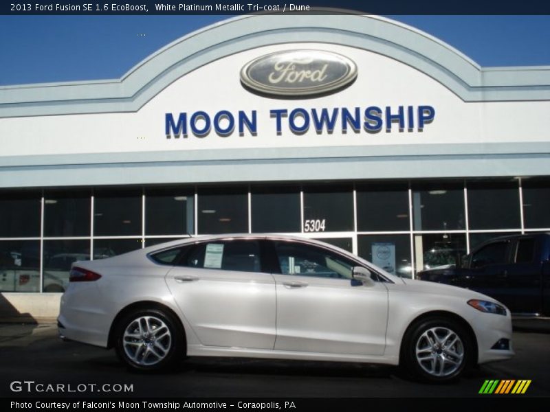 White Platinum Metallic Tri-coat / Dune 2013 Ford Fusion SE 1.6 EcoBoost