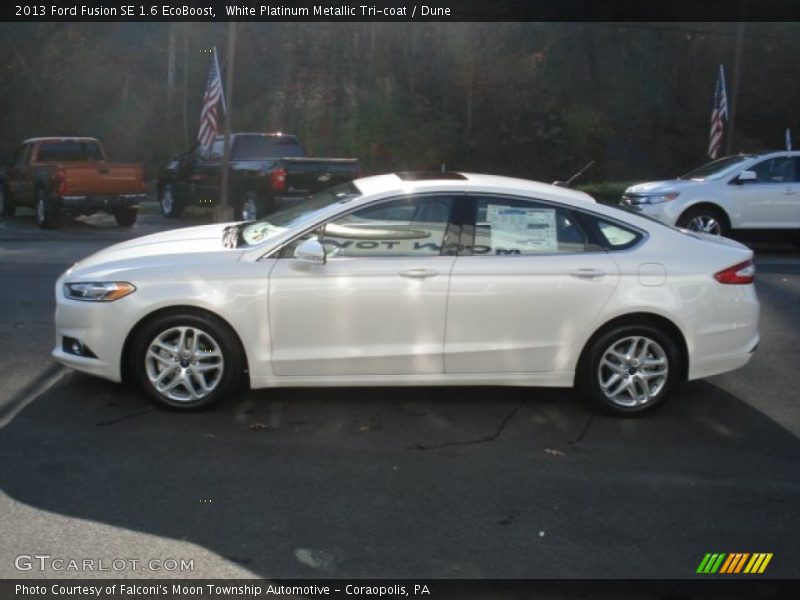 White Platinum Metallic Tri-coat / Dune 2013 Ford Fusion SE 1.6 EcoBoost