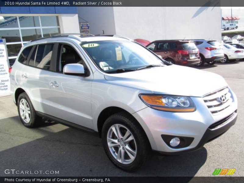 Radiant Silver / Cocoa Black 2010 Hyundai Santa Fe Limited 4WD
