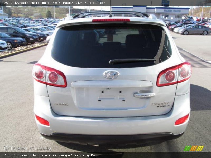 Radiant Silver / Cocoa Black 2010 Hyundai Santa Fe Limited 4WD