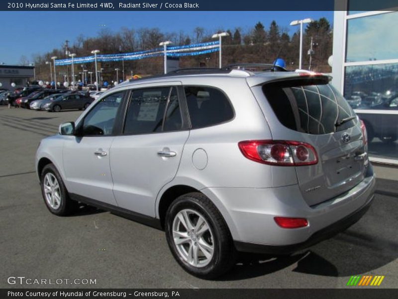 Radiant Silver / Cocoa Black 2010 Hyundai Santa Fe Limited 4WD