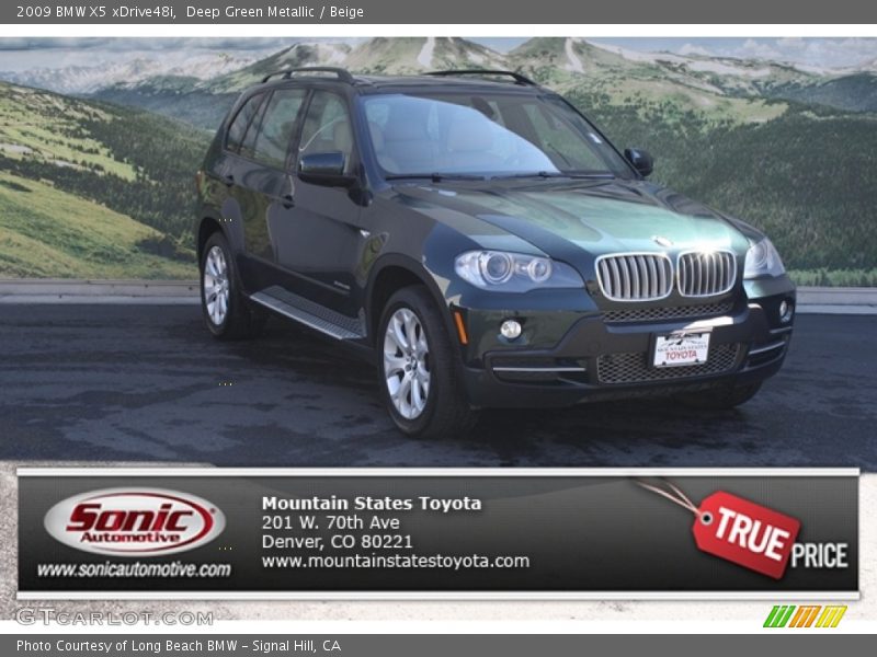 Deep Green Metallic / Beige 2009 BMW X5 xDrive48i