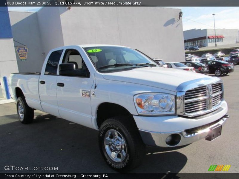 Bright White / Medium Slate Gray 2008 Dodge Ram 2500 SLT Quad Cab 4x4