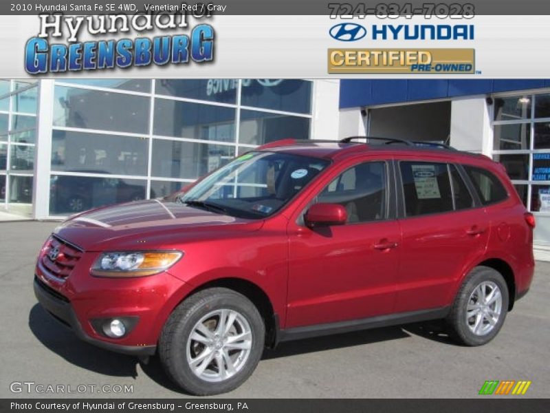 Venetian Red / Gray 2010 Hyundai Santa Fe SE 4WD