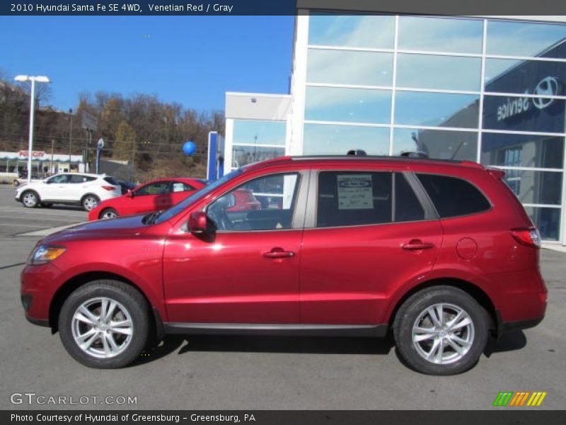 Venetian Red / Gray 2010 Hyundai Santa Fe SE 4WD