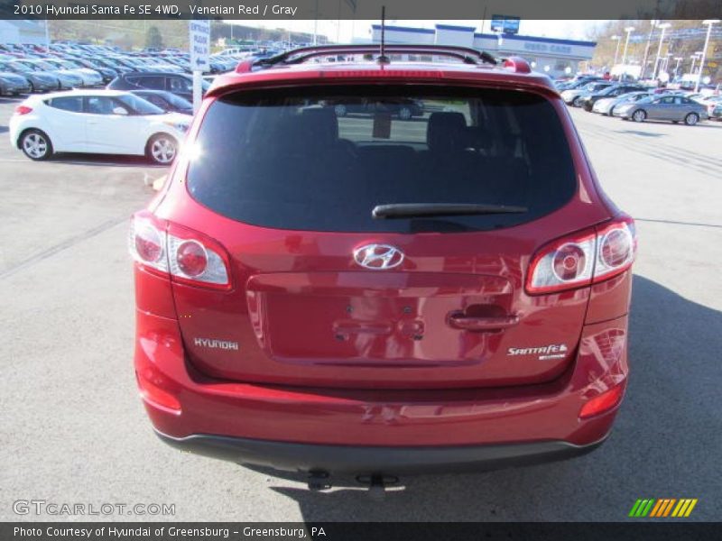 Venetian Red / Gray 2010 Hyundai Santa Fe SE 4WD
