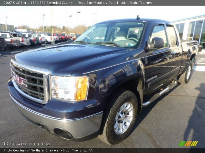 Deep Blue Metallic / Dark Titanium/Light Titanium 2007 GMC Sierra 1500 Z71 Extended Cab 4x4