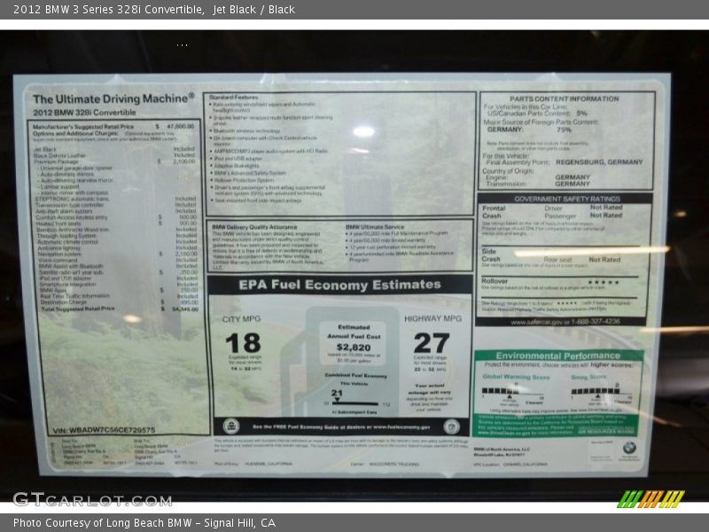 Jet Black / Black 2012 BMW 3 Series 328i Convertible