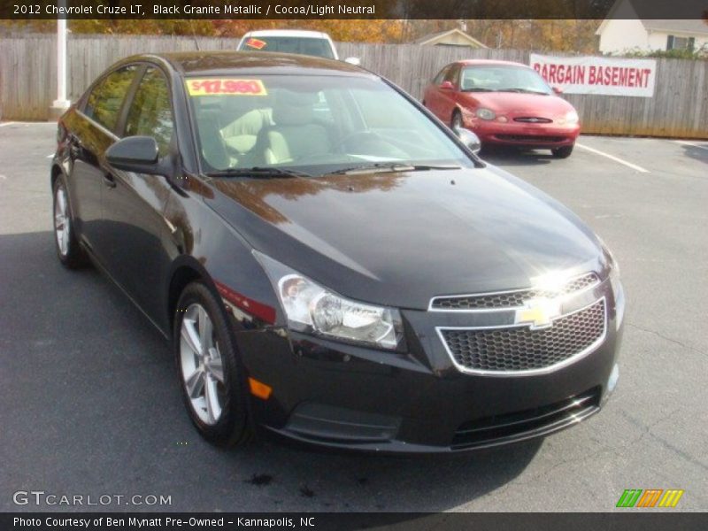 Black Granite Metallic / Cocoa/Light Neutral 2012 Chevrolet Cruze LT
